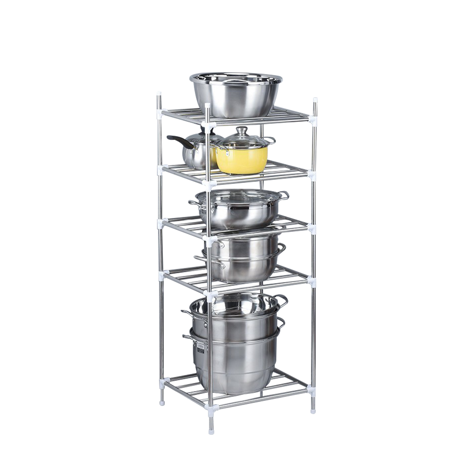 (Clearance) 5 Tier Coeur Stainless Steel Multifunction Pot Rack Kitch KitchenZ