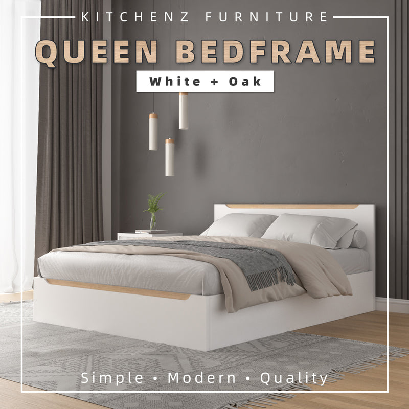 6.5FT Simona Series Queen Bed Frame Particle Board with Headboard / Katil Queen - HMZ-FN-BF-Simona-Q