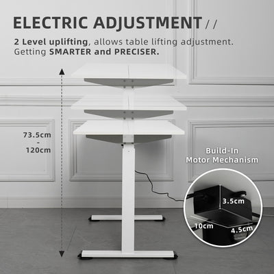 120CM/140CM Smart Lifting Melamine Office Desk Electrical Motorized Height Adjustable 2 Level Adjustment - LUT12060/14060