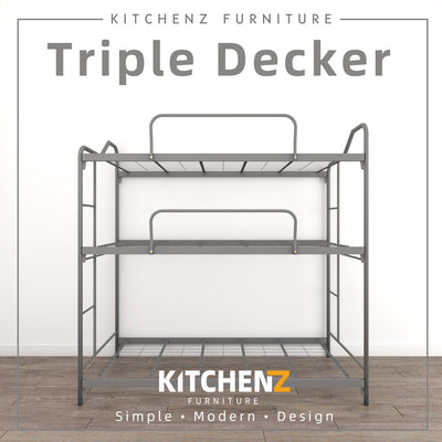 6.3FT Triple Decker Bed Frame / Single-3V TR906-MSM