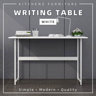 4FT/2.6FT Writing Table / Study Table + Storage Shelf w/ Anti-scratch Powder Coating Metal Leg-WT-BS4212/FY12060