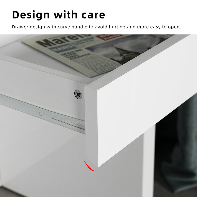 4FT Office Home Writing Table with 2 Drawers / LED Open Storage with Drawer - H3062/H3064