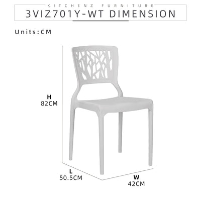 4 People Seater Simona Series Dining Table / Dining Set / 1 Dining Table with 4 Dining Chairs / Solid Board Leg-HMZ-FN-DT-S0006-WT