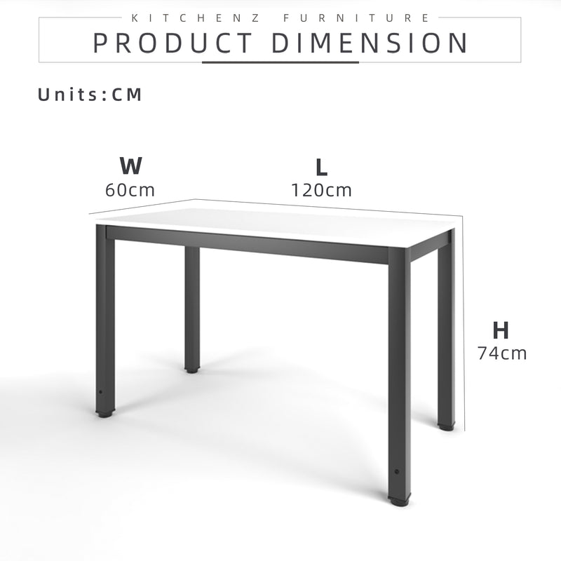 4FT Writing Table / Study Table / Office Table Solid Board with Powder Coating Metal Leg-HMZ-FN-DT-12060