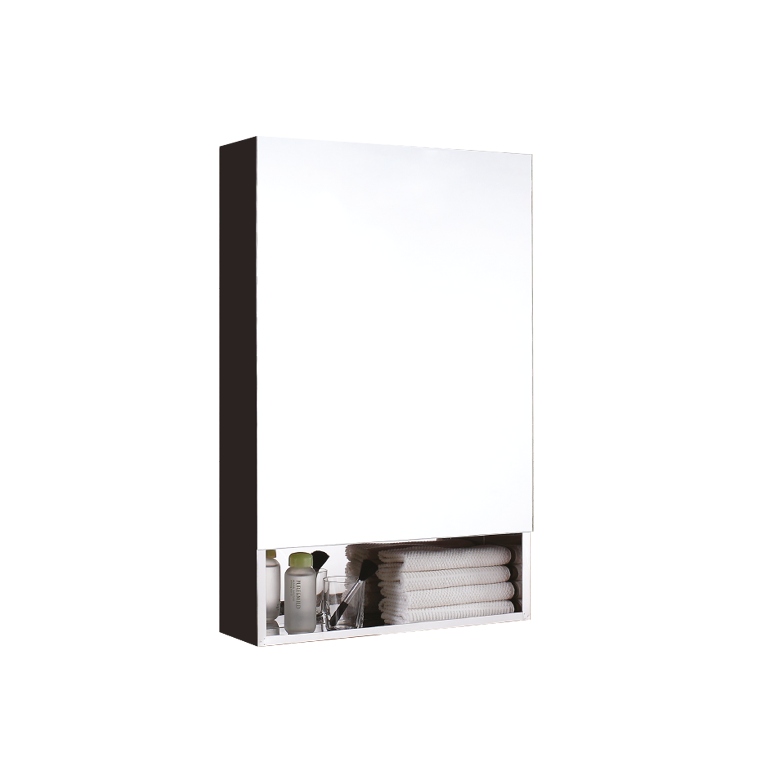 100 Stainless Steel Bathroom Mirror with Open Shelf SpaceHMZ