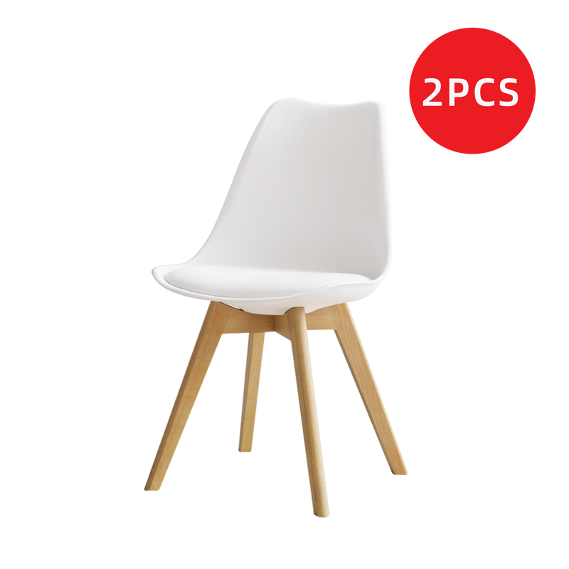 (EM) 2PCS Eames Lounge Chair Dining Chair PU Leather Material & Wood Leg-HMZ-DC-A404B