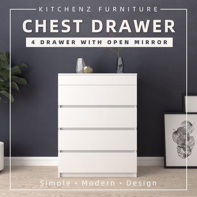 4 Layers Chest Drawer with Door Big Size Open Mirror - HMZ-FN-CD-7007/7027
