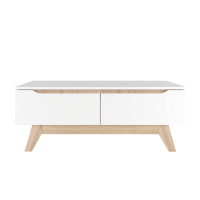 3.5FT Simona Series Coffee Table with 2 Drawers-HMZ-FN-CT-1396-WT