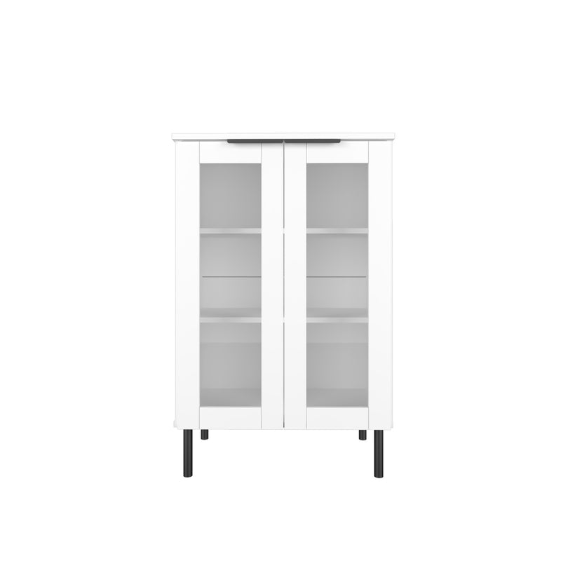 2 Doors / 4 Doors Glass Display Cabinet Sideboard Cabinet Living Cabinet-M8060/M8120-WT