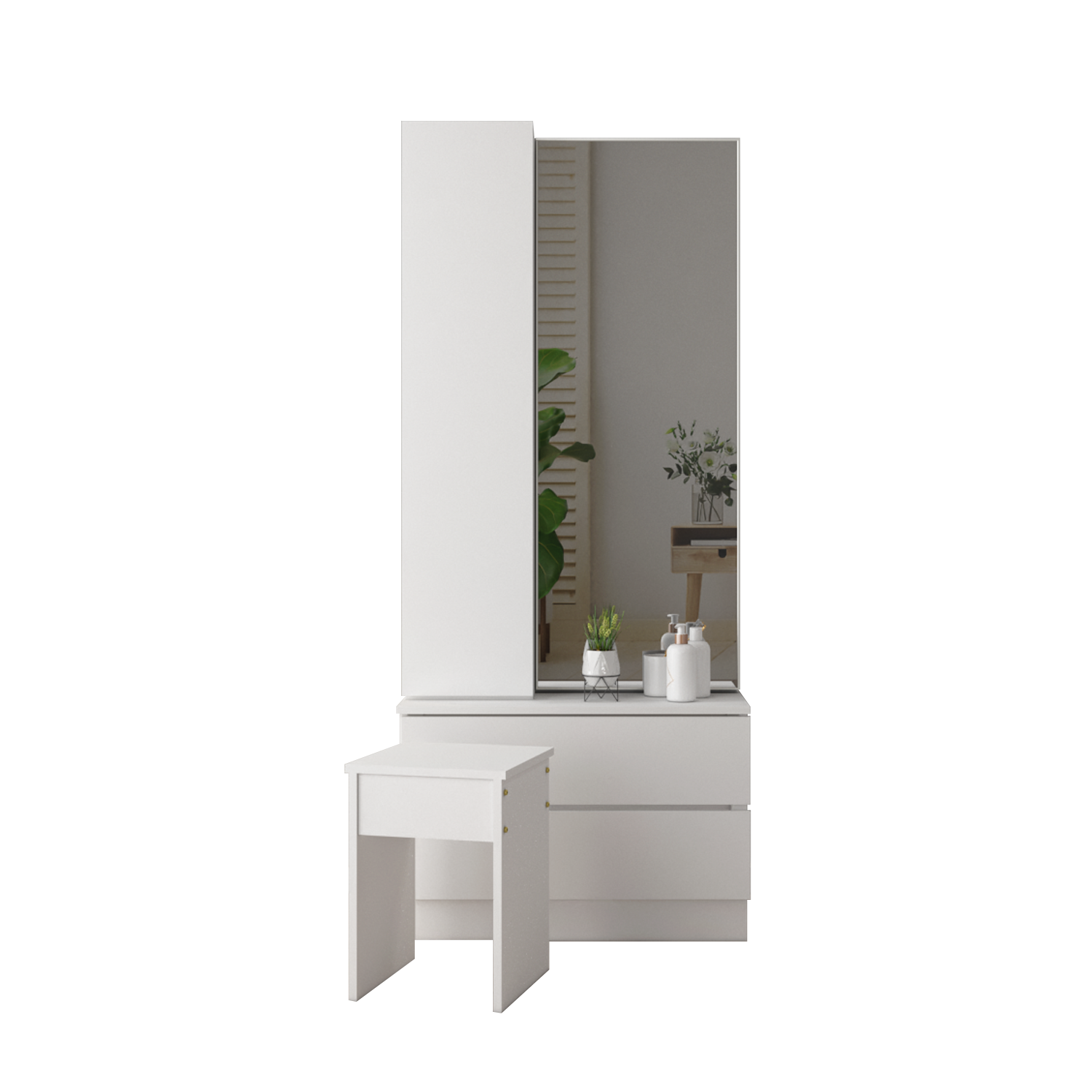 (FREE Shipping & FREE Installation) Dressing Table With Mirror, Multi
