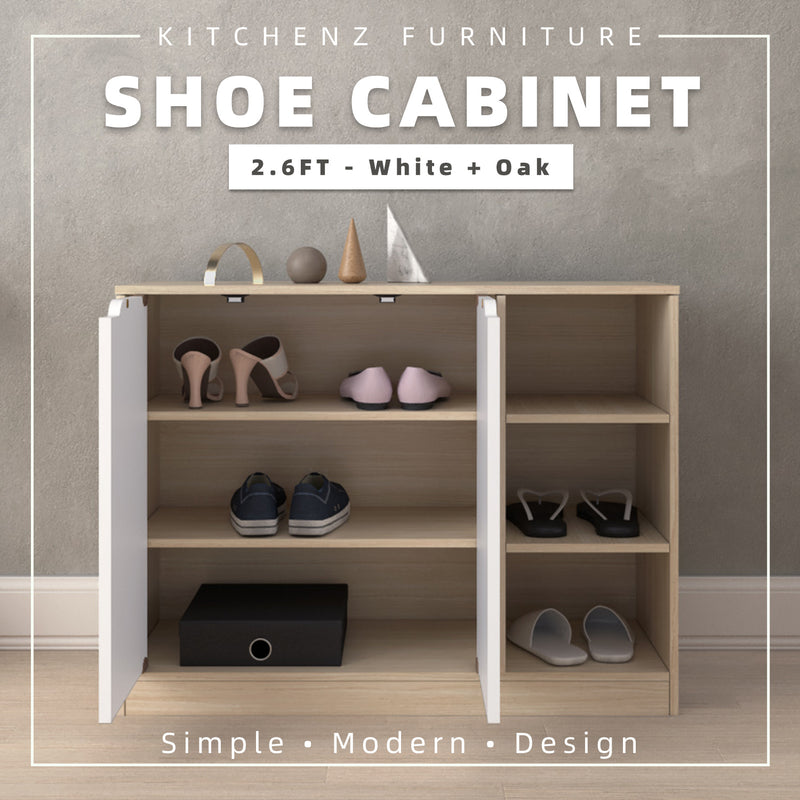 (EM) 2FT/2.6FT Shoe Cabinet Modernist Design Shoe Rack / Rak Kasut-HMZ-FN-SR-3723/3724/3725