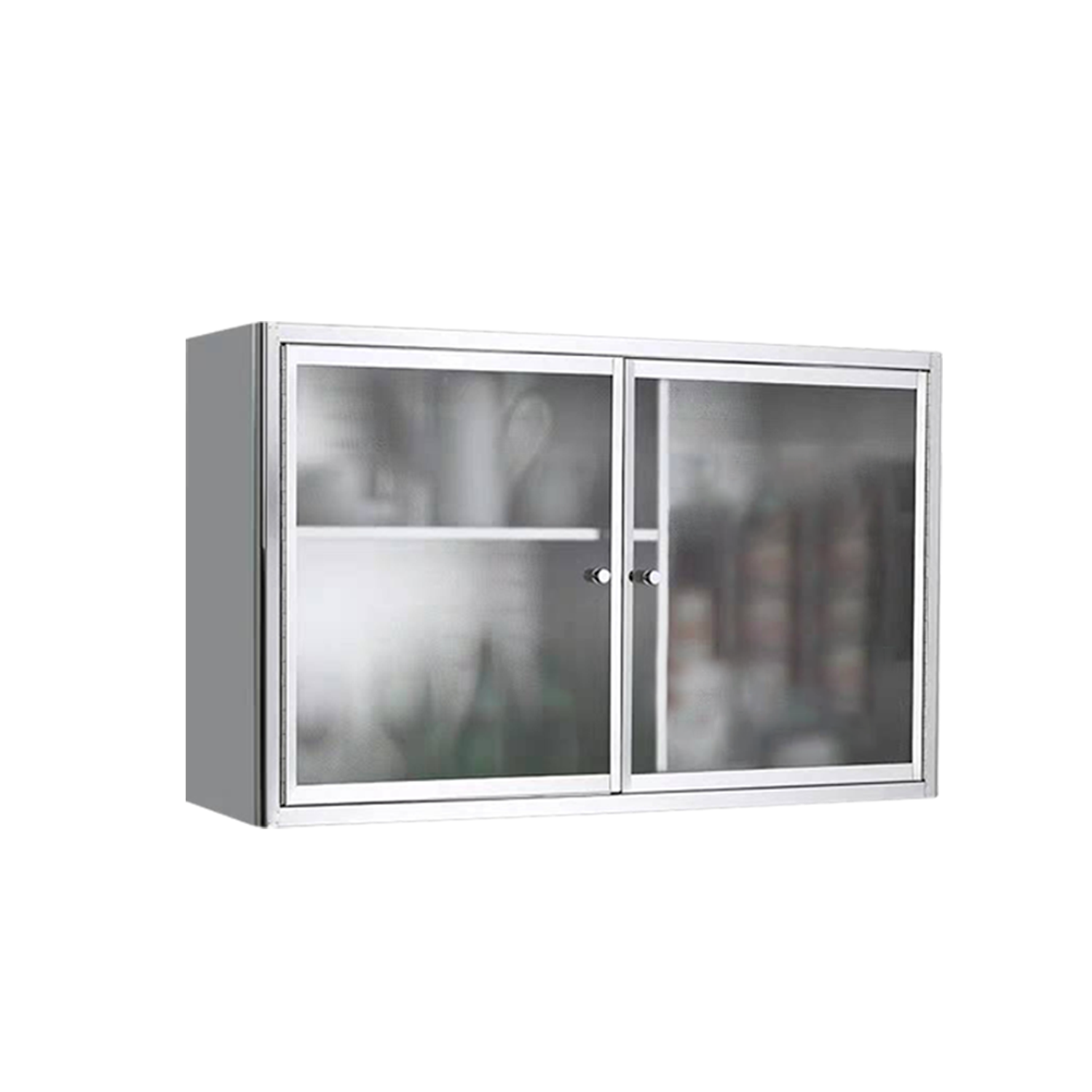 8 Sizes Wall Mounted Stainless Steel with Glass Door Storage f