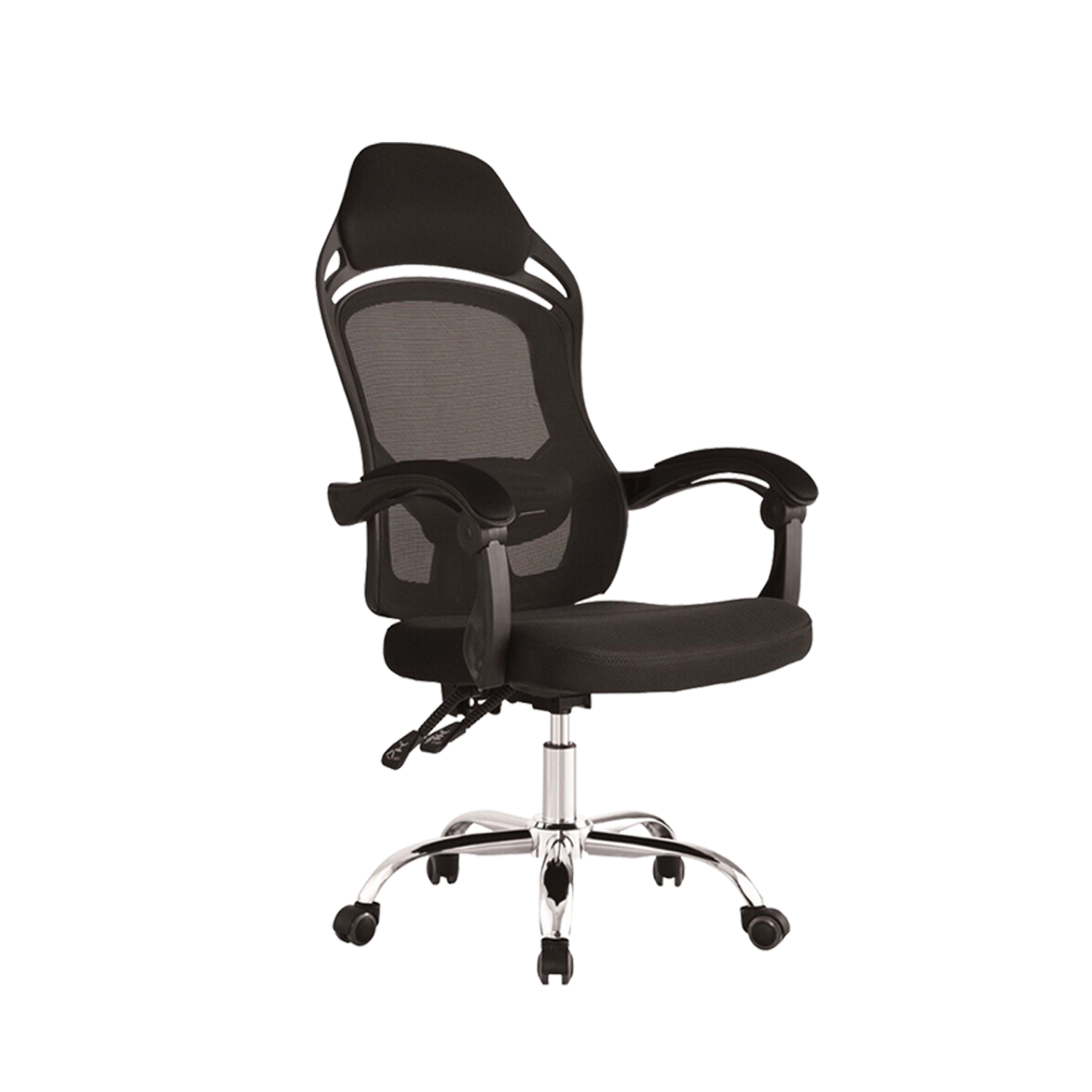 (EM) High Back Black Mesh Ergonomic Office Chair with Chrome LegHMZO