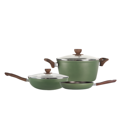 Cookware Set of 5 Non-Stick 4.5mm Cookwares Wok Pan Pot Set-KZ-KW-NSFY-SET