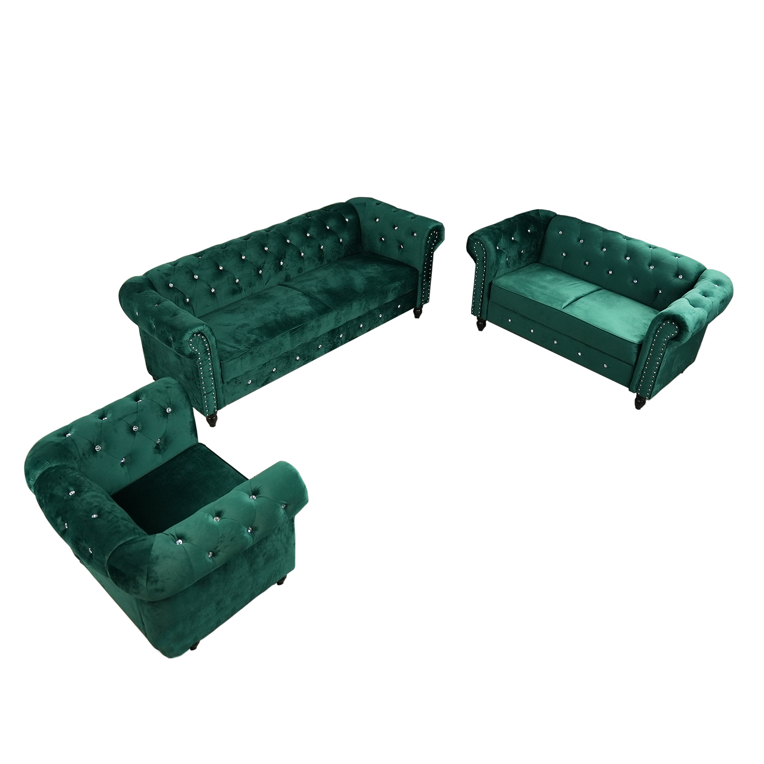 (FREE Shipping & FREE Installation) Chesterfield Sofa Set 1+2+3 Seater