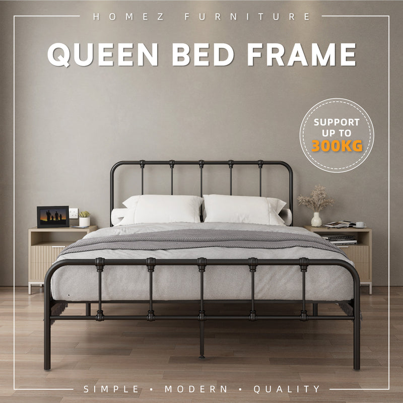 Queen Size Metal Bed Frame Powder Coated Metal - 3VED902F/0022/0025/0026/0027/0028