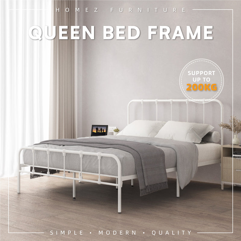 Queen Size Metal Bed Frame Powder Coated Metal - 3VED902F/0022/0025/0026/0027/0028