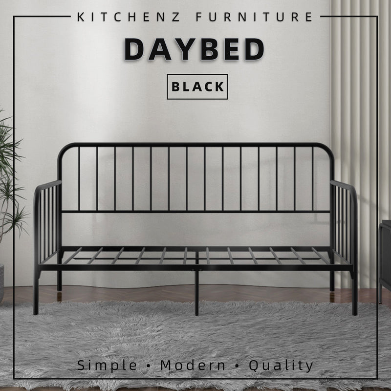 [COMBO Bedframe+Mattress] Single Trundle Bed/Pop-out Day Bedframe White/Black FREE Single 3x5FT Mattress