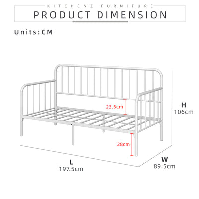 [COMBO Bedframe+Mattress] Single Trundle Bed/Pop-out Day Bedframe White/Black FREE Single 3x5FT Mattress