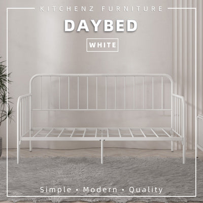 [COMBO Bedframe+Mattress] Single Trundle Bed/Pop-out Day Bedframe White/Black FREE Single 3x5FT Mattress