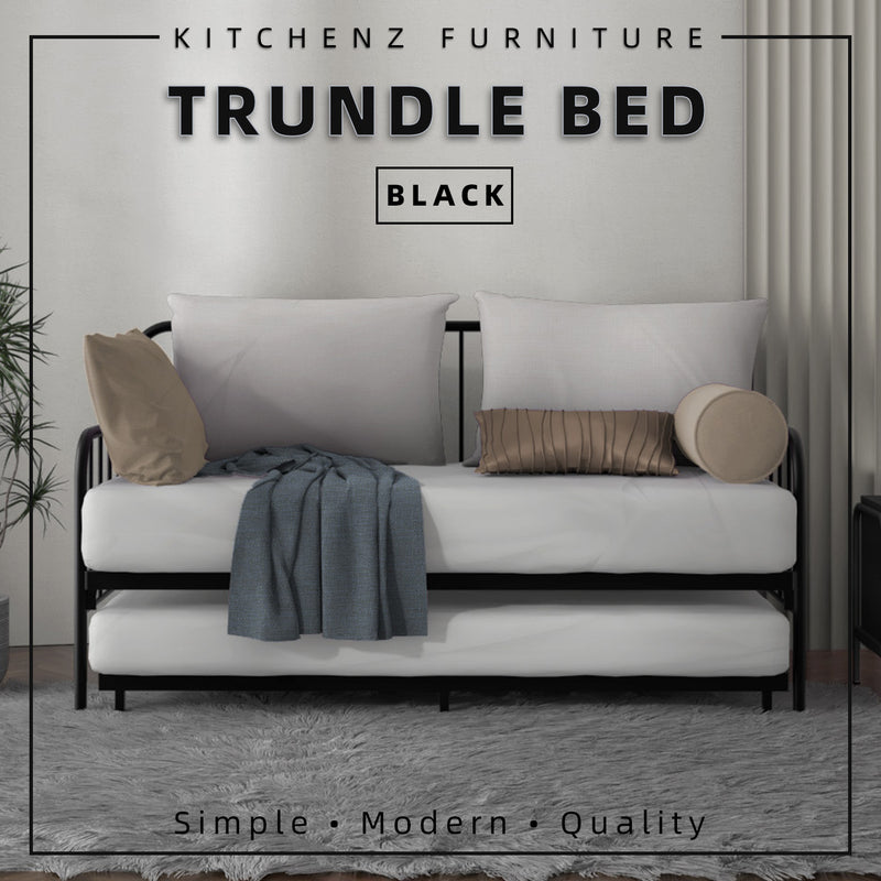 (EM) 6.4FT Super Base Day Bed Pull Out Katil Besi Powder Coat Metal-0046V2