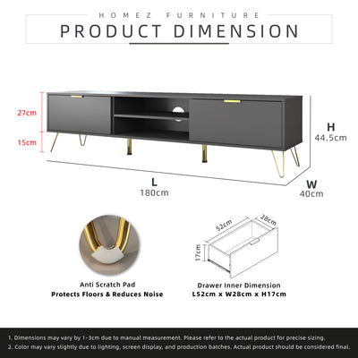 Nickel Series TV Cabinet Full Melamine with Anti Scratch - 1604-DGY