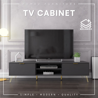 Nickel Series TV Cabinet Full Melamine with Anti Scratch - 1604-DGY