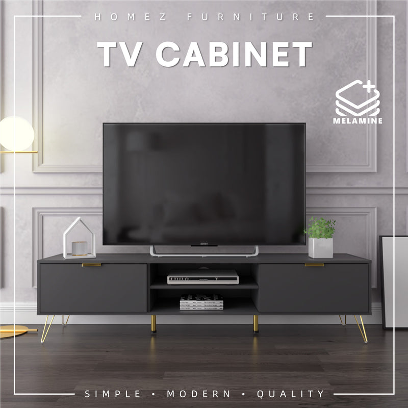 Nickel Series TV Cabinet Full Melamine with Anti Scratch - 1604-DGY
