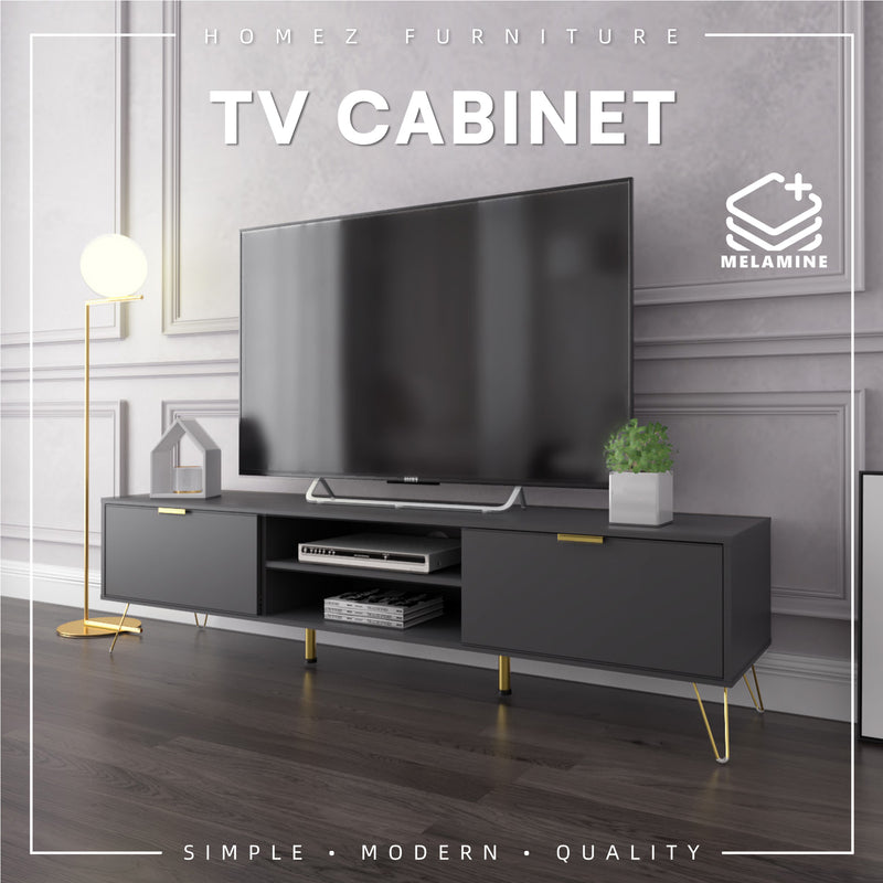 Nickel Series TV Cabinet Full Melamine with Anti Scratch - 1604-DGY
