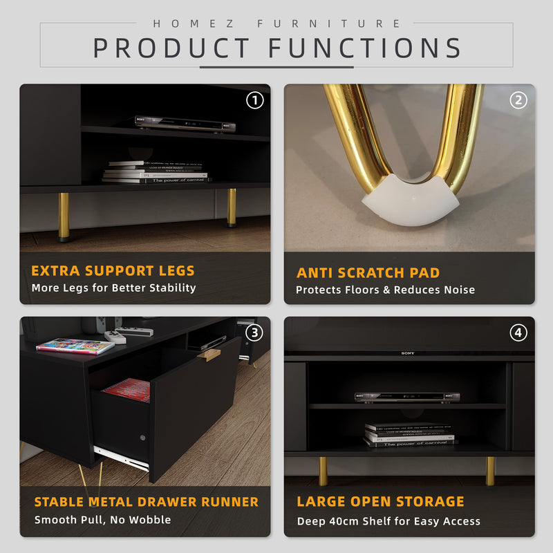 Nickel Series TV Cabinet Full Melamine with Anti Scratch - 1604-DGY