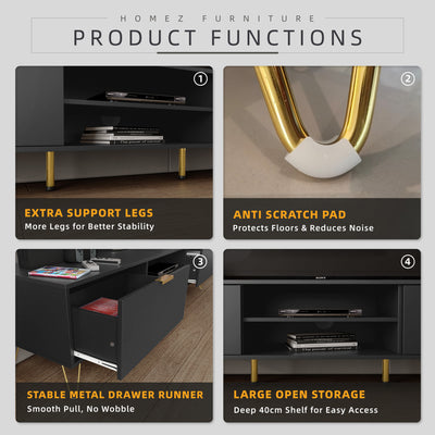 Nickel Series TV Cabinet Full Melamine with Anti Scratch - 1604-DGY