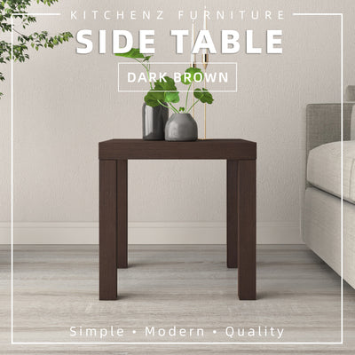 (EM) 1.3FT Side Table Wood White/Dark Brown Meja Sisi (40x40x40cm) - 1909