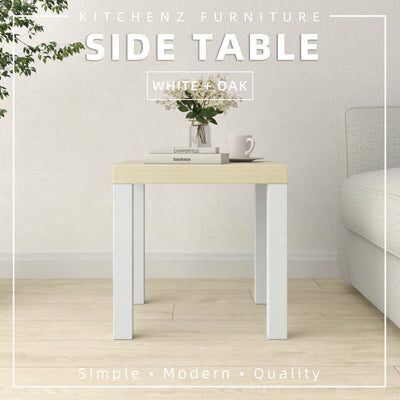 (EM) 1.3FT Side Table Wood White/Dark Brown/Natural Oak Meja Sisi (40x40x40cm) - 1909