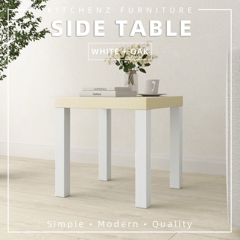 (EM) 1.3FT Side Table Wood White/Dark Brown/Natural Oak Meja Sisi (40x40x40cm) - 1909