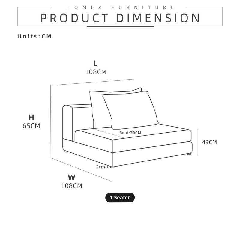 [FREE Shipping] LIBERTY Series Semi-Customizable Modular Sofa (Contact Us for Colour/Fabric Selection) - HMZ-FN-SF-LIBERTY