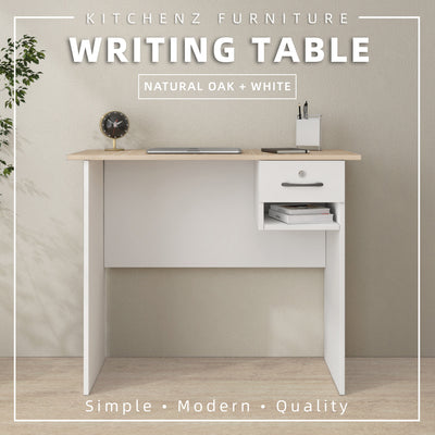 3FT Writing Table/Desk Solid Board with 1 Locker and Open Storage 4 Colors Selection - HMZ-FN-WT-2001/2011