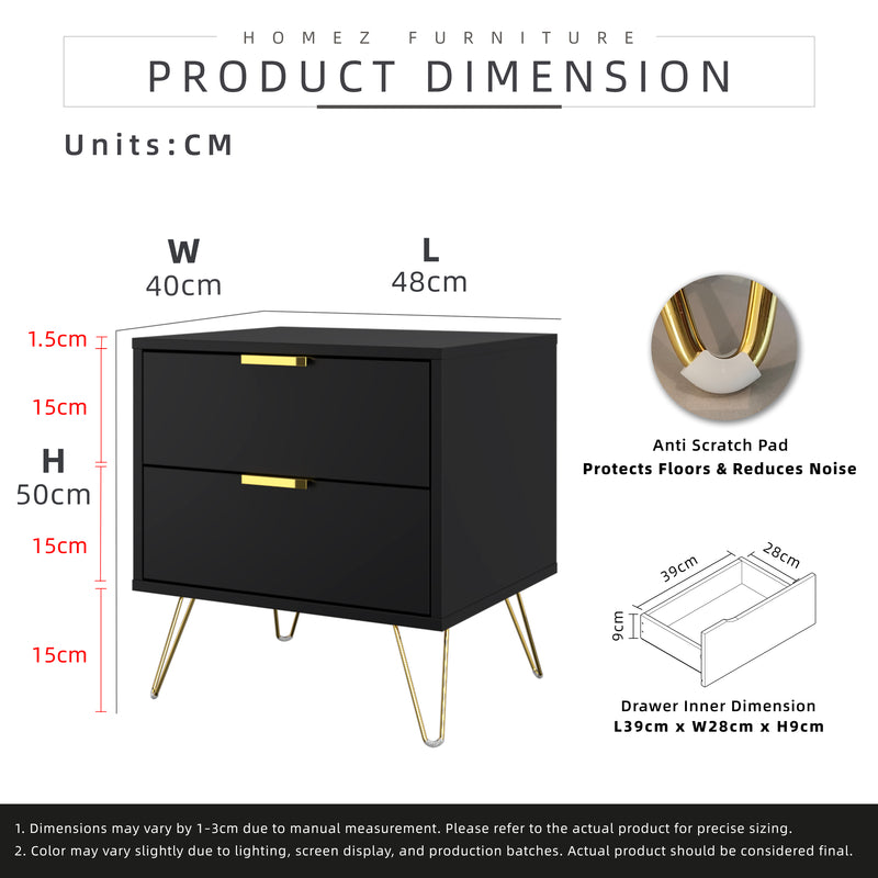 (EM) Nickel Series Side Table Full Melamine with Anti Scratch - 4844-DGY-SBH