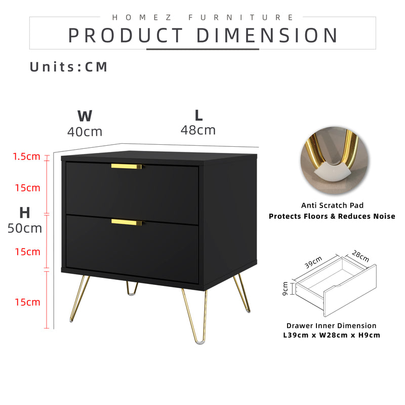 KitchenZ Nickel Series Side Table Full Melamine with Anti Scratch - 4844-DGY