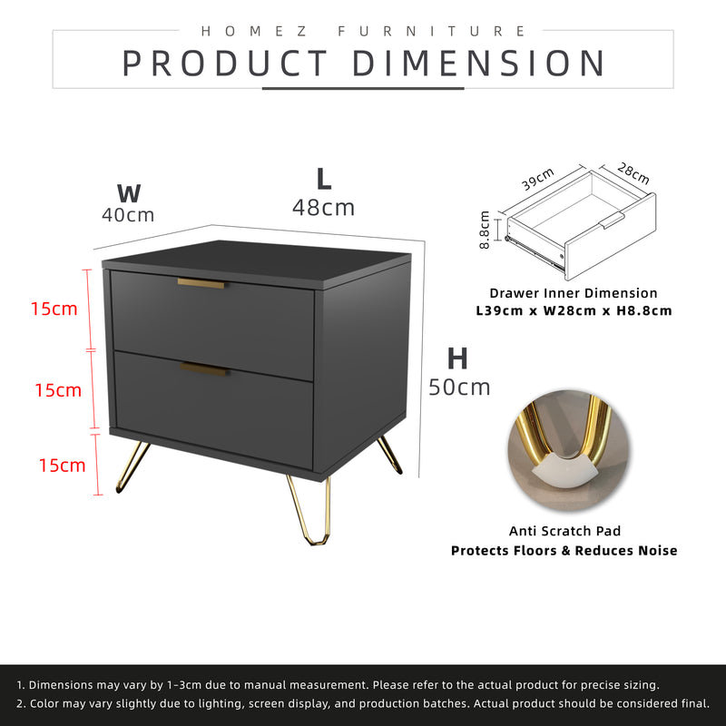 (EM) Nickel Series Side Table Full Melamine with Anti Scratch - 4844-DGY-SBH