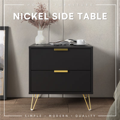 (EM) Nickel Series Side Table Full Melamine with Anti Scratch - 4844-DGY-SBH