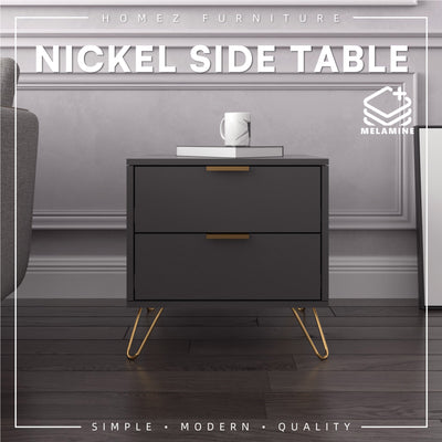 (EM) Nickel Series Side Table Full Melamine with Anti Scratch - 4844-DGY-SBH