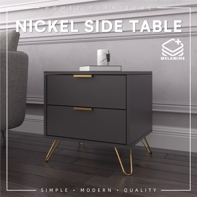 Nickel Series Side Table Full Melamine with Anti Scratch - 4844-DGY