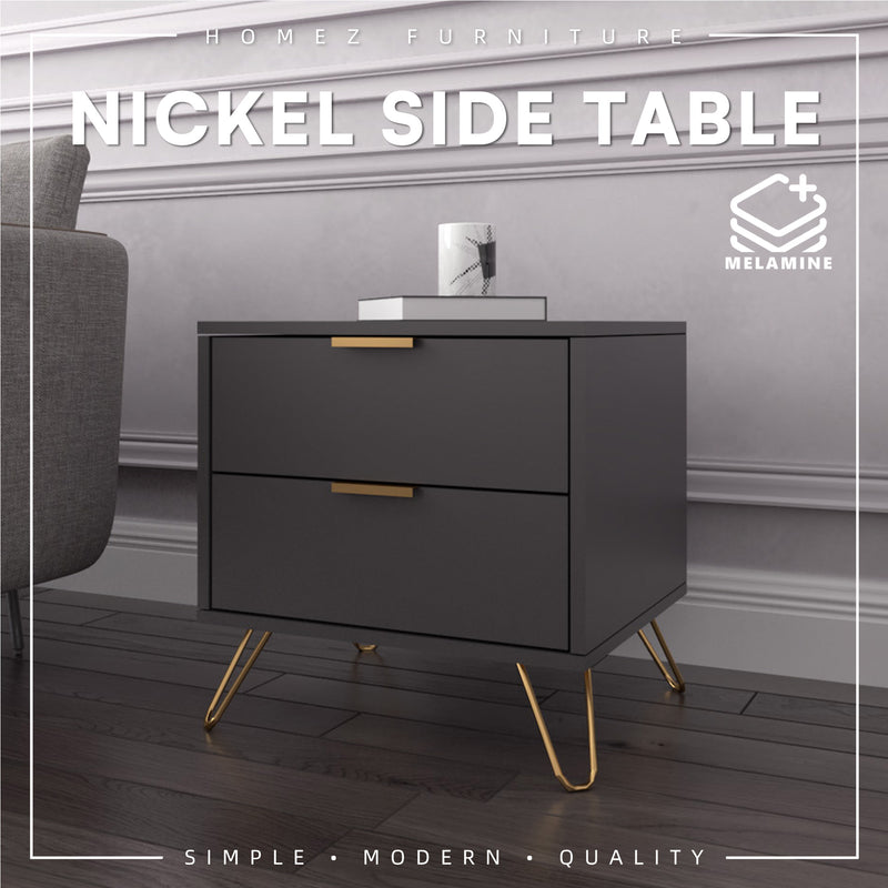 Nickel Series Side Table Full Melamine with Anti Scratch - 4844-DGY