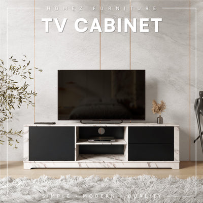 AURORA Series 6FT TV Cabinet with Push to Open Door and Drawers - 5935-MB
