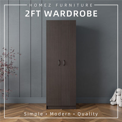 2FT 2 Door Wardrobe Solid Board with Hanging Rod-HMZ-FN-WD-6000/6020