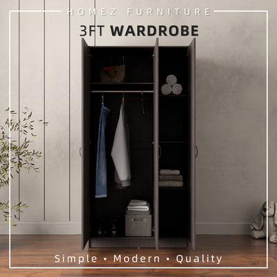 3FT 3 Door Wardrobe Solid Board with 6 Shelves- HMZ-FN-WD-6001/6021