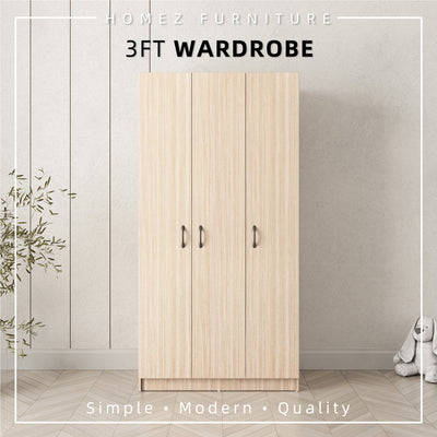 3FT 3 Door Wardrobe Solid Board with 6 Shelves- HMZ-FN-WD-6001/6021