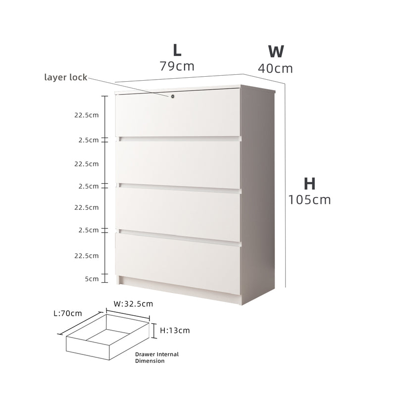 (EM) 3FT Chest Drawer with 4 Layers Drawer Storage-HMZ-FN-CD-7001/7011