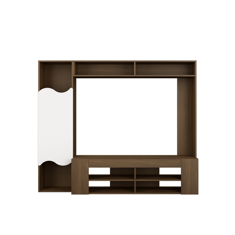 6FT TV Cabinet (for 60 inch TV) with 1 Door & Top Shelf - Kabinet TV/Almari TV - 7000-WT/7001-WN/5999-NO+WT
