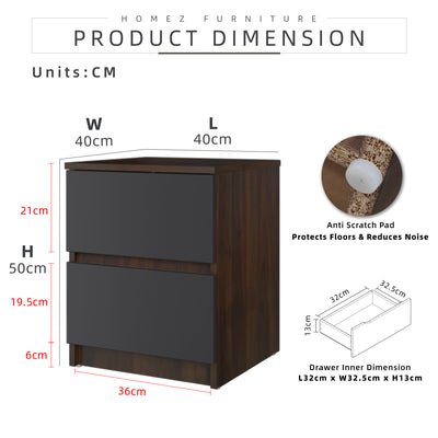 1.5FT Side Table with 2 Layer Drawer Storage-HMZ-FN-ST-7004